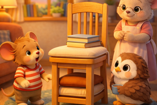 Kind Paws & Clever Minds Story 6 – Pip, Ollie, and the Chair That Grew Taller