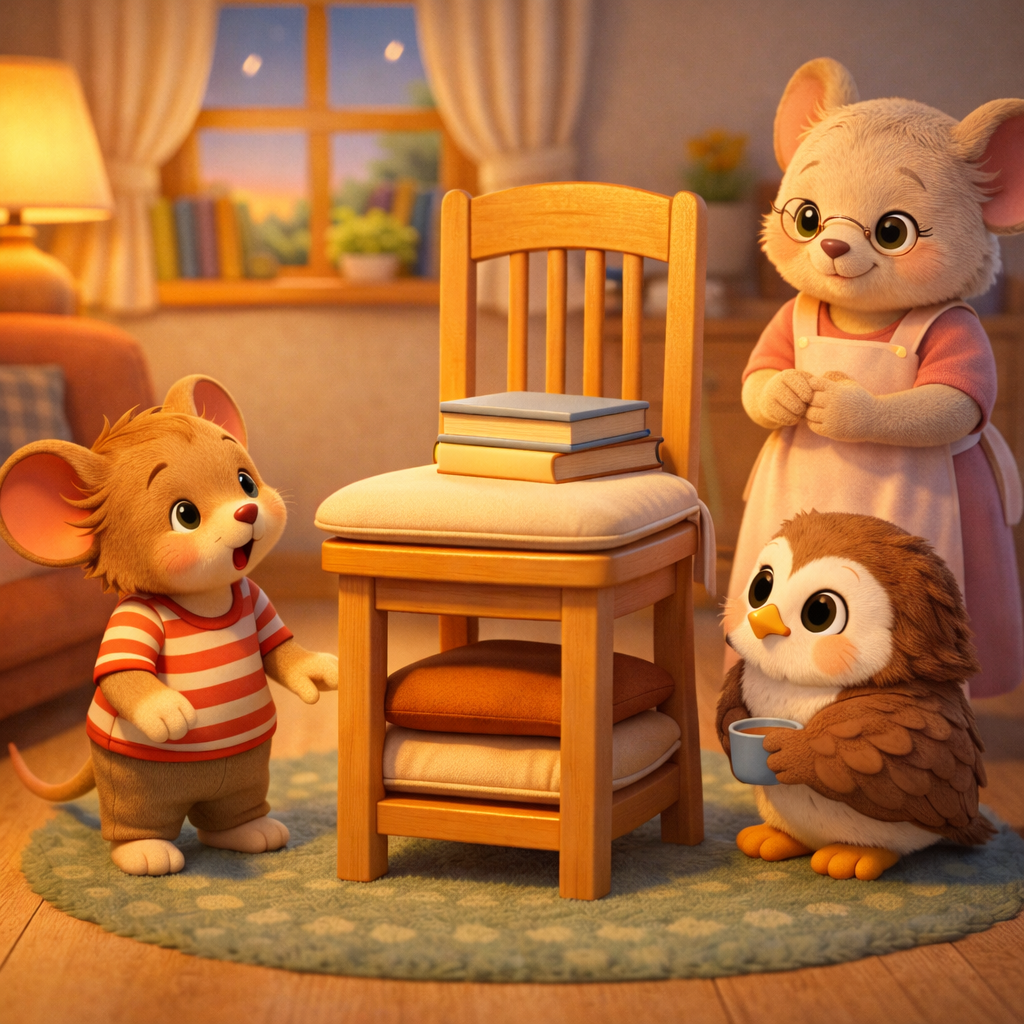 Kind Paws & Clever Minds Story 6 – Pip, Ollie, and the Chair That Grew Taller