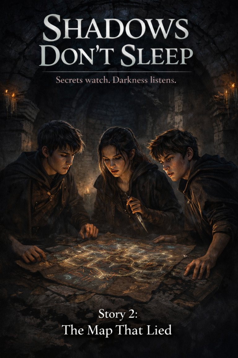 Shadows Don’t Sleep Secrets watch. Darkness listens. Story 2: The Map That Lied