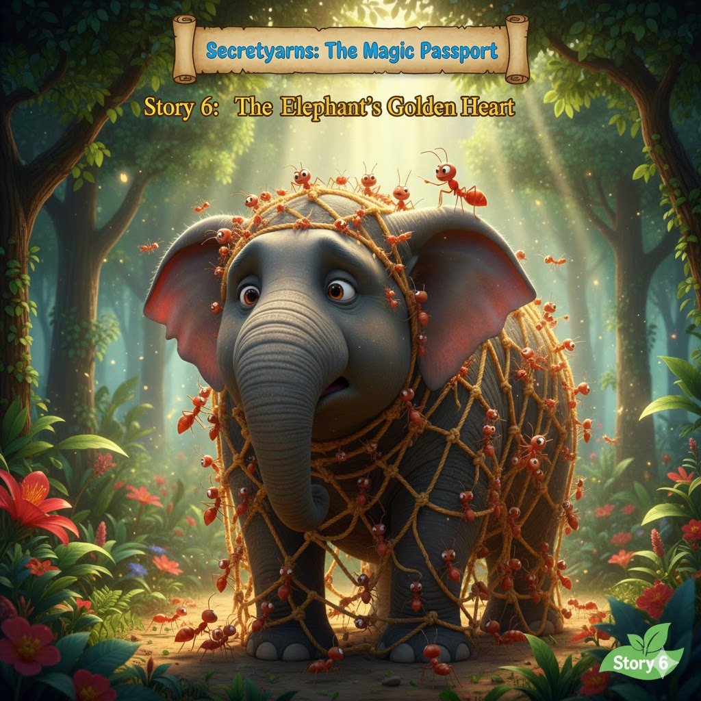 The Magic Passport Story 6: The Elephant’s Golden Heart (A Story from India)