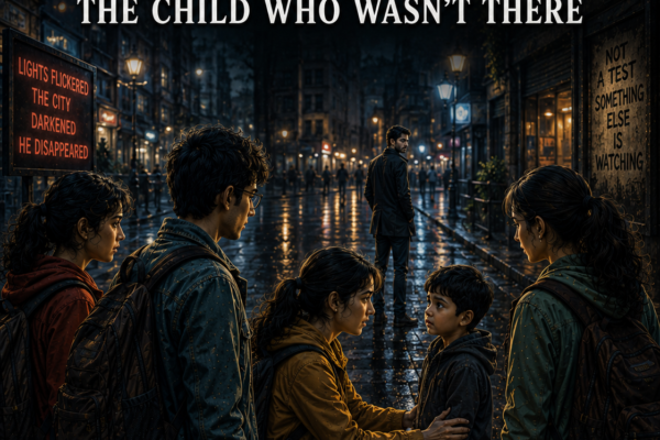 Excellent. Now we do something important. Story 14 introduced a new question: Was the child real... or part of the test? But instead of answering immediately, we'll make things worse. Because good suspense doesn't answer a question. It replaces it with a bigger one. 🌍 The World Wasn't Ready for Them 📖 Story 15: The Child Who Wasn't There The little boy held Diya's hand tightly. Too tightly. As if he was afraid she might disappear. "It's okay," Diya said gently. "We'll help you find your mother." The boy nodded. But he didn't speak. The Observer watched quietly from across the street. Not smiling. Not moving. Just watching. Something about that bothered Kayal. If this was a test... Why did he look uncertain? "What's your name?" Rajiv asked the child. The boy looked up. For a moment, confusion crossed his face. As if nobody had asked him that before. Then he answered. "Arun." A simple name. A normal name. Nothing strange. Yet Kayal couldn't shake the feeling that something was wrong. The group started walking. The boy stayed close to Diya. Almost too close. The city around them continued normally. Cars moved. People talked. Shops closed for the evening. Everything looked real. And yet... Nobody seemed to notice the child. Not a single person. A woman almost bumped into him. She apologized to Diya. Not the boy. A shopkeeper smiled at the group. His eyes passed directly through Arun. Rajiv noticed it too. His expression changed. "Did you see that?" Kayal nodded slowly. "Yeah." Zoya frowned. "What?" Rajiv lowered his voice. "Nobody's looking at him." The words hung heavily between them. Diya stopped walking. The boy stopped too. Still holding her hand. She knelt down. "Arun." The boy looked at her. "Can other people see you?" For the first time... The child looked afraid. Real fear. "I don't know." Silence. Nobody knew what to say. Even the Observer seemed interested now. He took a step closer. The boy immediately moved behind Diya. Not because he knew the man. Because he was afraid of him. And that changed everything. If Arun was part of the test... Why was he scared? The Observer stopped. For the first time since meeting them... He looked surprised. Only for a second. Then it was gone. Kayal noticed. And so did Rajiv. The Observer didn't know everything. That was new. That was dangerous. Suddenly the streetlights flickered. Once. Twice. Three times. Then every light on the street went out. Darkness. Not complete darkness. Just enough. Enough to make the city feel unfamiliar. People around them kept walking. Kept talking. Kept moving. As if nothing had happened. But the four of them knew better. Something had changed. Arun squeezed Diya's hand. Then whispered: "He's coming." Everyone froze. "Who?" Diya asked. The boy looked into the darkness beyond the street. Toward a place where even the Observer wasn't looking. And for the first time... Fear appeared on the Observer's face. Real fear. Not curiosity. Not interest. Fear. The lights suddenly came back. The darkness vanished. But Arun was gone. His hand. His voice. His presence. Gone. Only Diya remained kneeling on the pavement. Staring at an empty space beside her. The Observer slowly stepped backward. For the first time... He wasn't following them. He was leaving. And that terrified Kayal more than anything else. Because if the Observer was afraid... Then something much worse had just entered the game. To Be Continued...